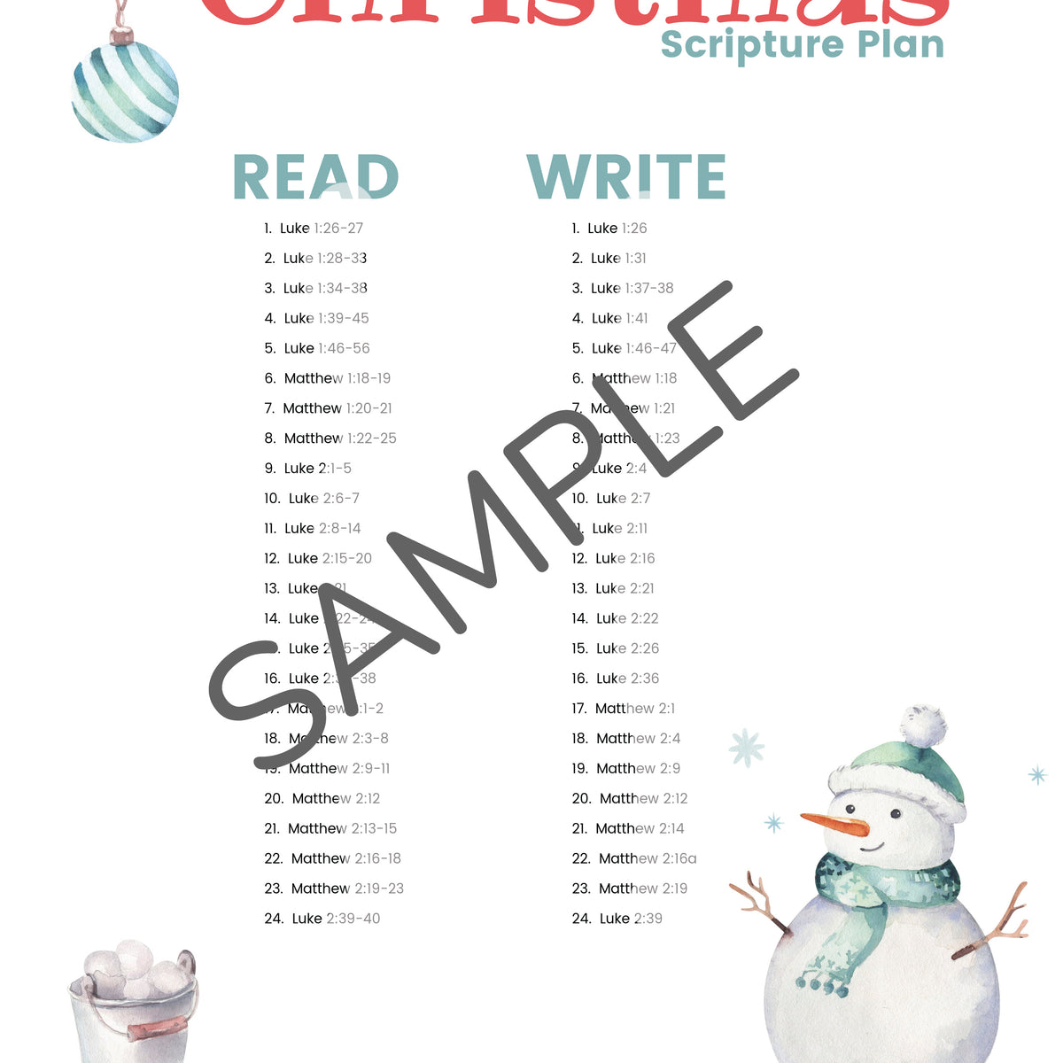 Christmas Scripture Reading & Writing Journal - Kids - Digital