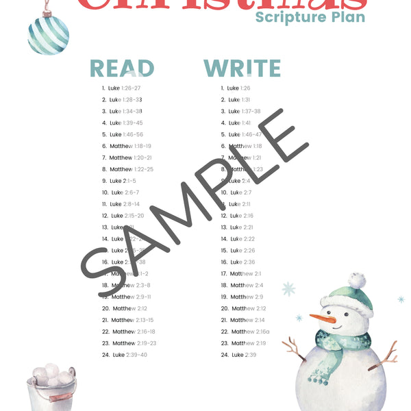 Christmas Scripture Reading & Writing Journal - Kids - Digital