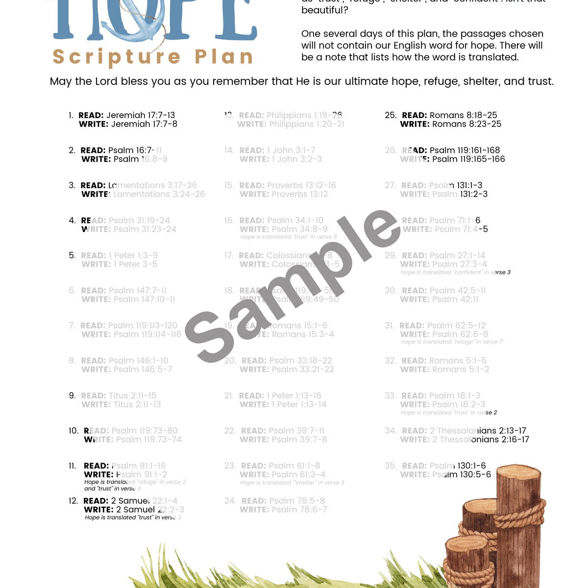 Hope Scripture Reading & Writing Journal