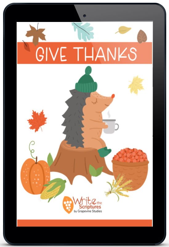 Thanksgiving Scripture Reading & Writing Journal - Kids - Digital