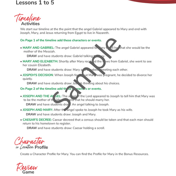 Birth of Jesus Bible Activities eBook