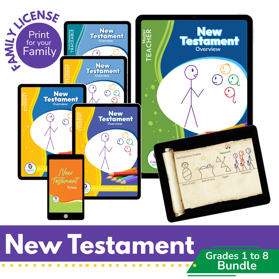 New Testament Digitial Bundle - Grades 1 to 8 - Families