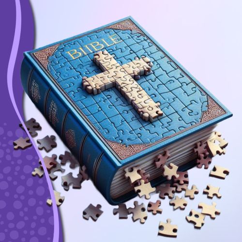 Bible with puzzle pieces