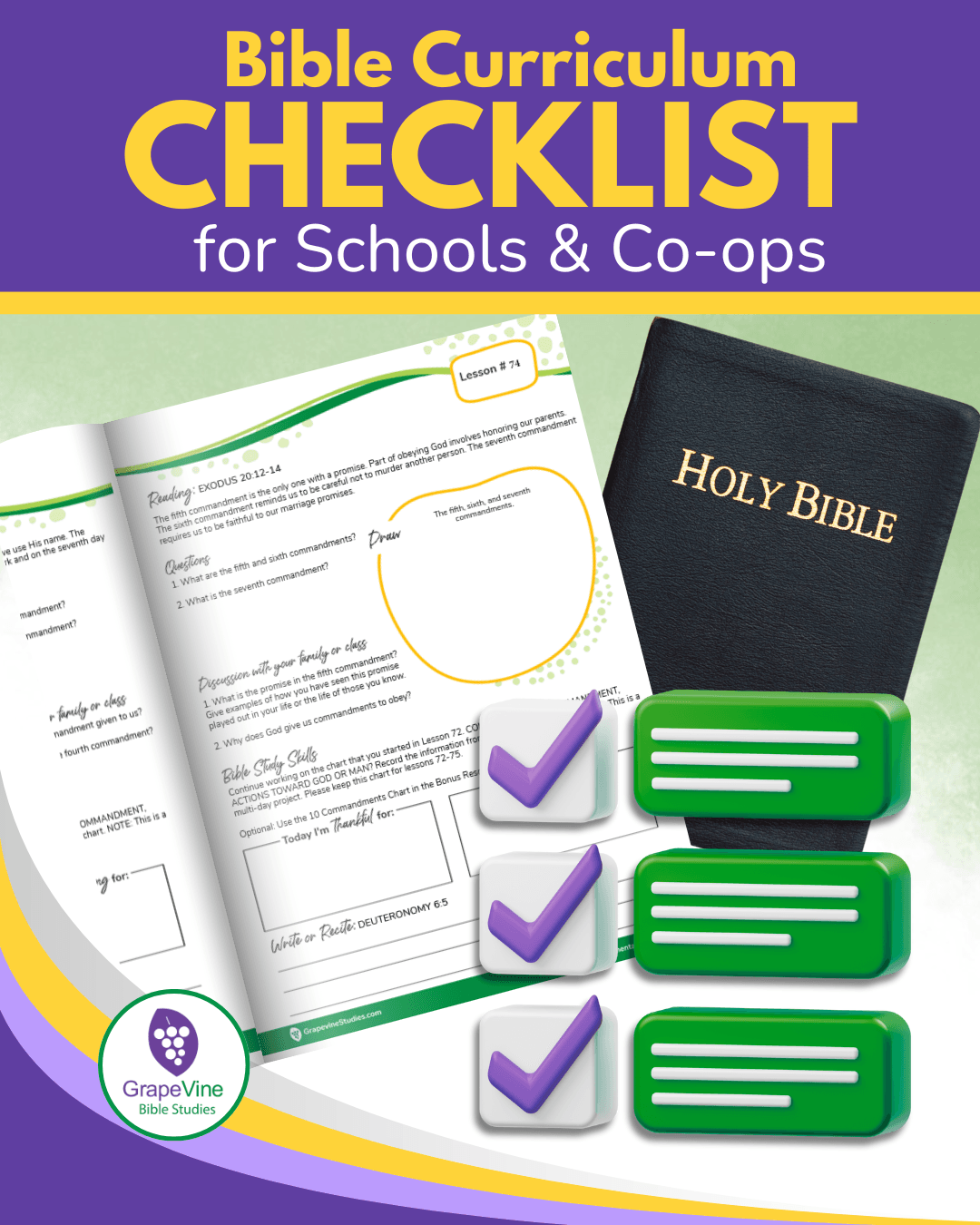 Bible Curriculum Checklist for schools and co-ops